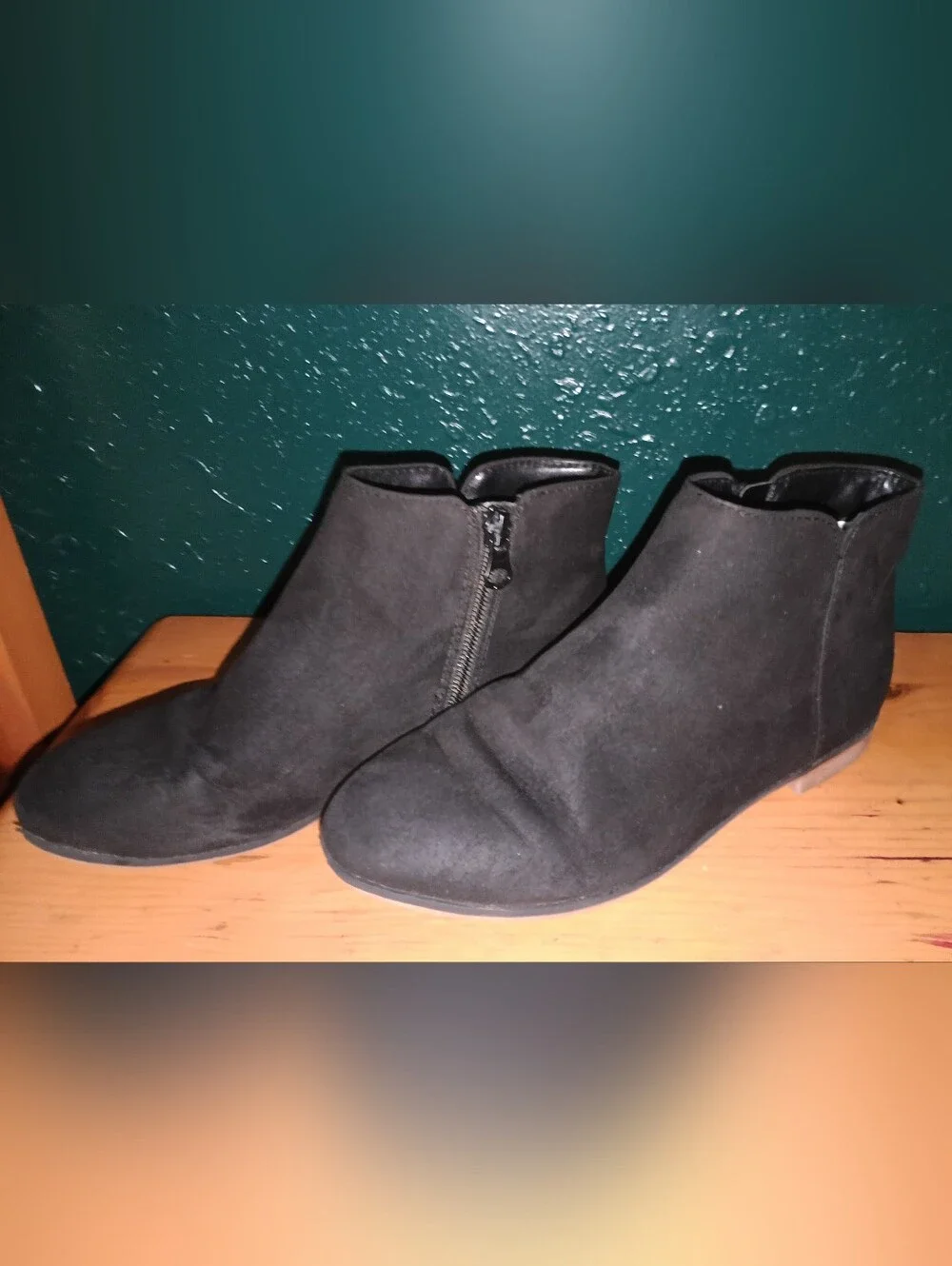 Cat & Jack Black Suede Ankle Booties